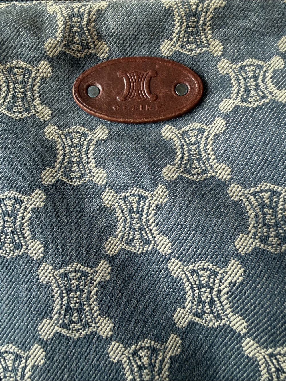 Celine Blue Monogram Canvas Crossbody with Brown Leather Strap - Picture 3 of 13